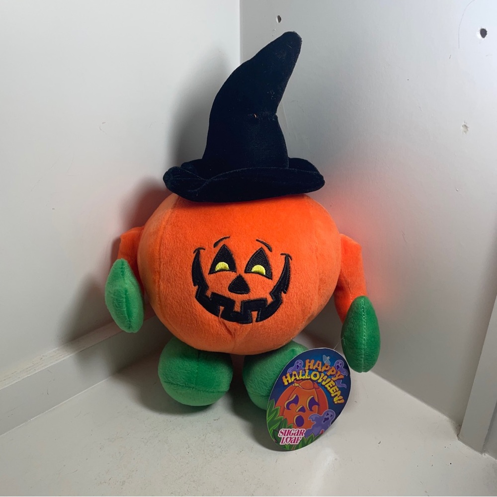 Sugar Loaf Plush Stuffed animal Pumpkin Jack O Lantern Halloween Decor